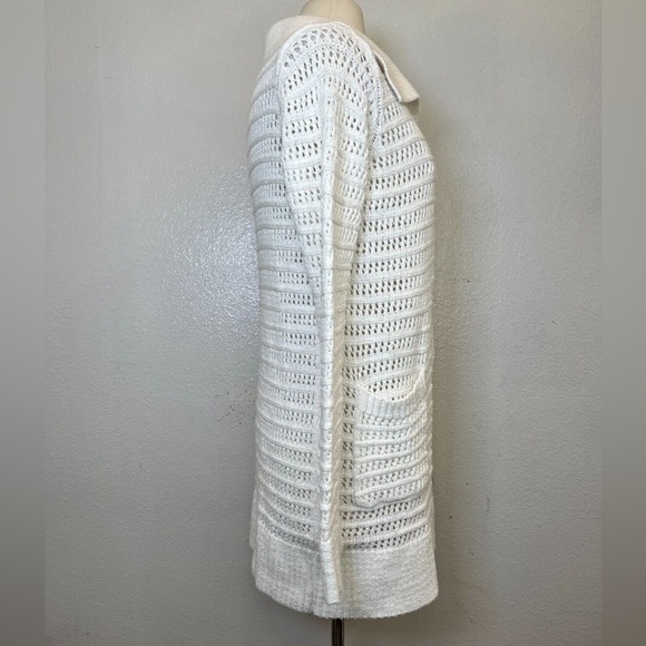 Cabi Open Stitch White Open Knit Open Front Cardigan - Picture 5 of 7
